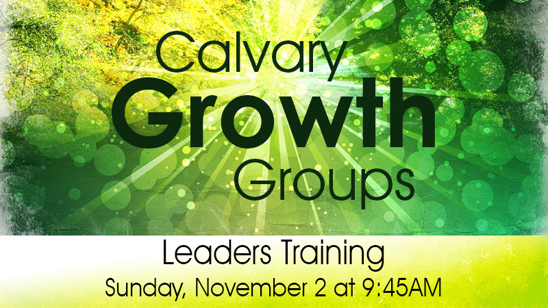 Growth Group Leaders Training